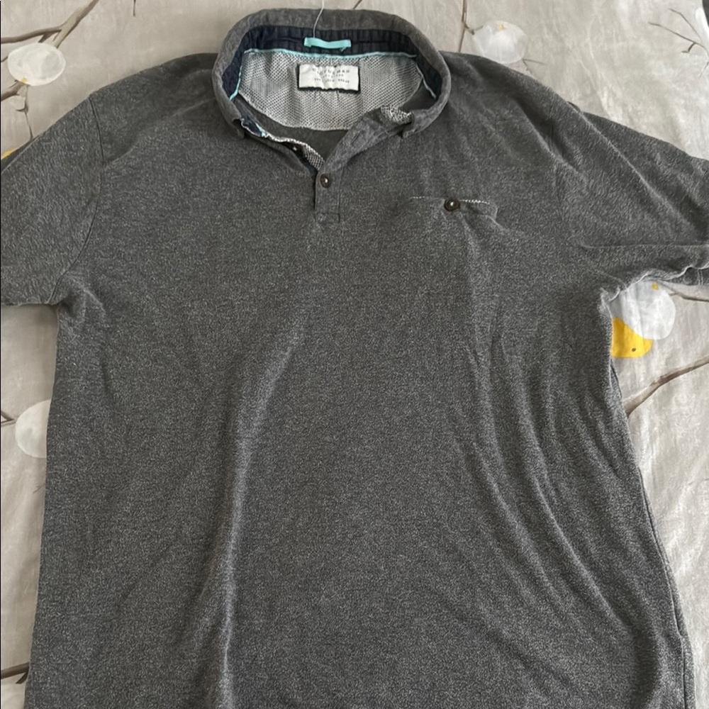 Cactus Gray Polo Shirt with Hood and Emblem